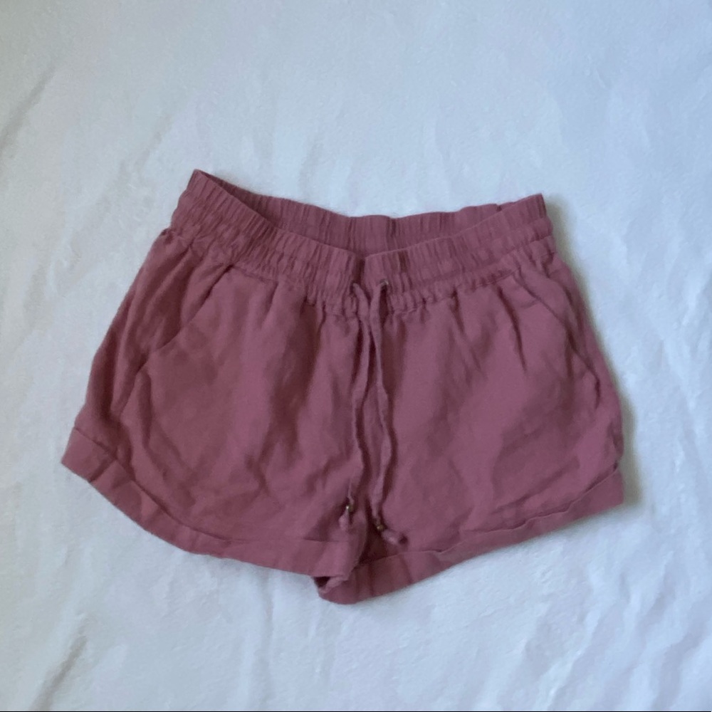 pink summer flowy shorts